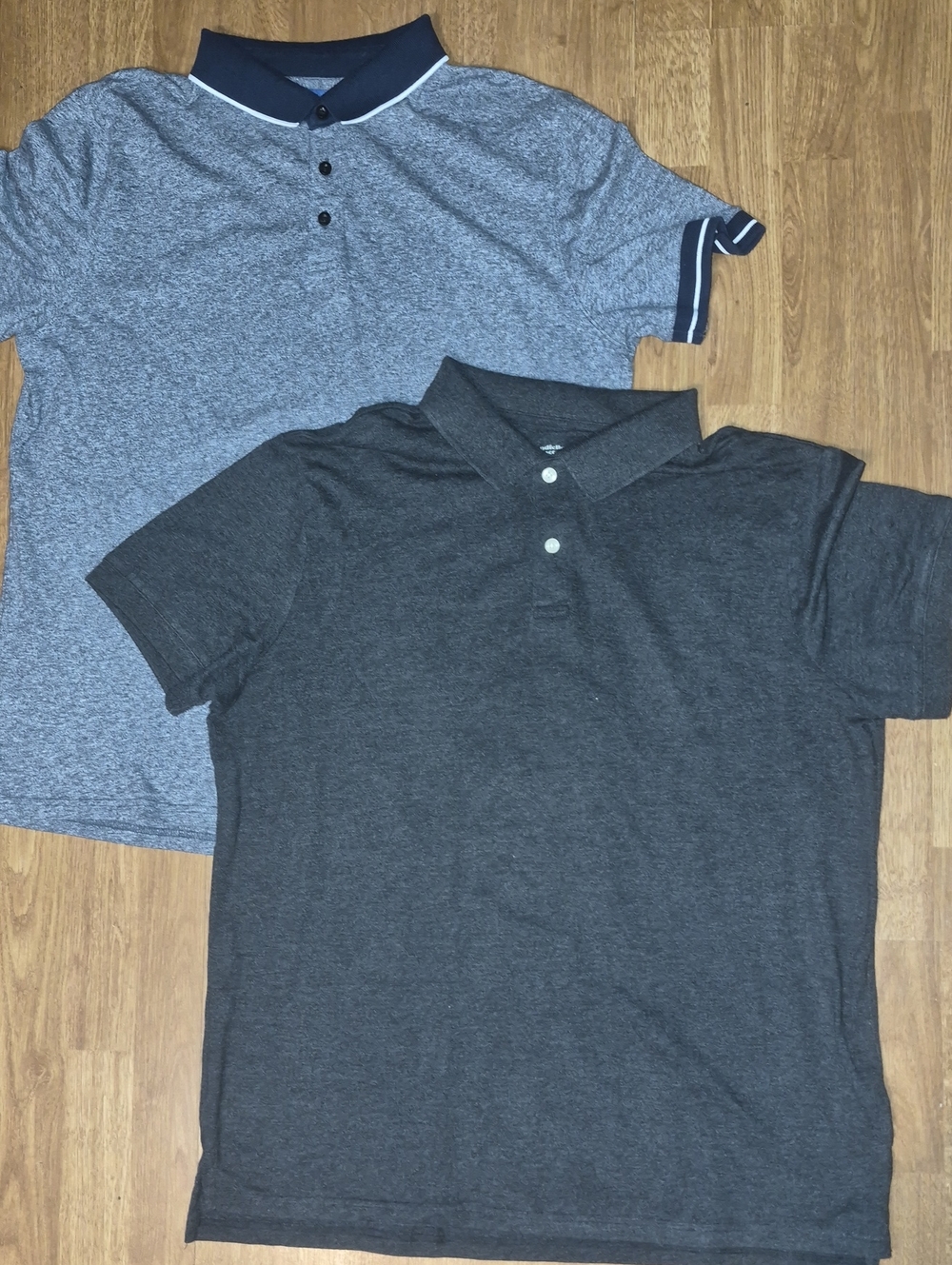 Charcoal and Heather Gray Short Sleeve Polo Duo Size XL